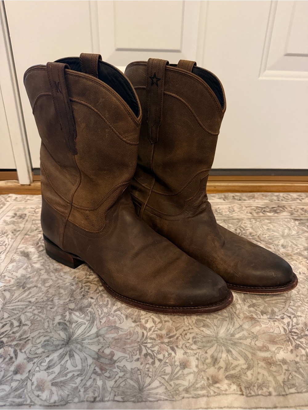 Tecovas Brown Leather Western Pull-On Cowboy Boots